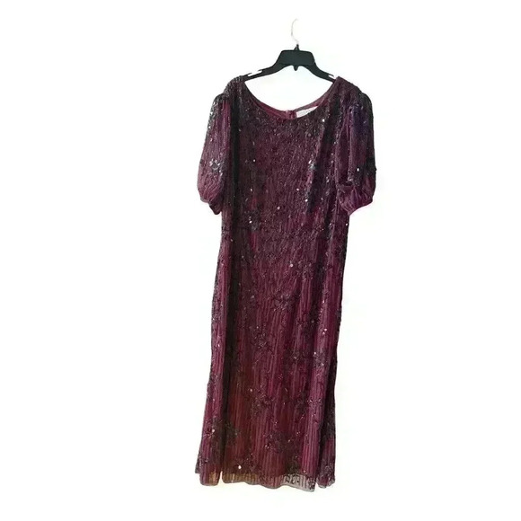 Mac Duggal 5940 Burgundy Red Black Evening Gown Dress Plus 20W - Picture 5 of 13